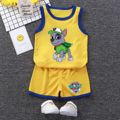 PAW Patrol Kids Soccer Jersey Set - Colorful Sleeveless Sportswear Training Outfit