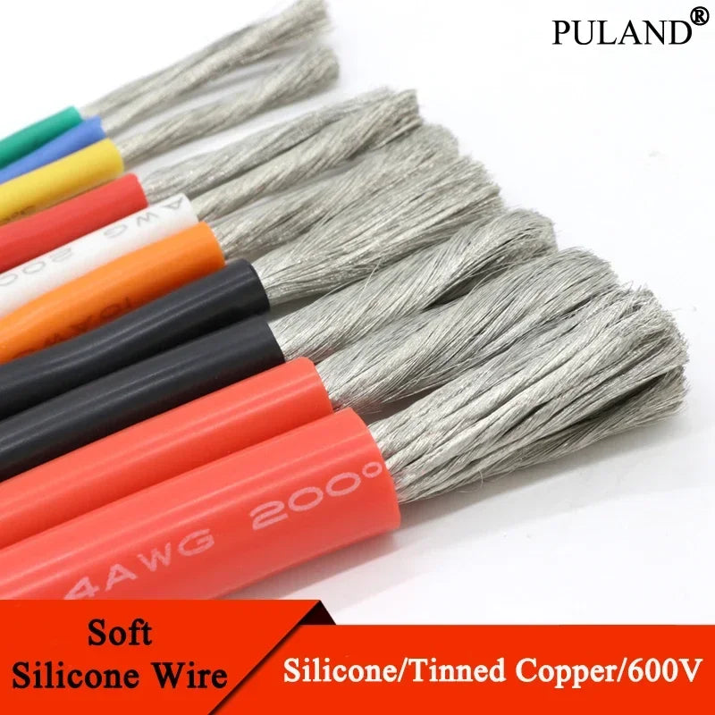 Ultra Soft Silicone High-Temperature Copper Wire – 1M/5M Heat-Resistant Electrical Cable, 30–10 AWG Flexible Power & DIY Wiring Cord