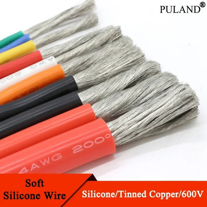 Ultra Soft Silicone High-Temperature Copper Wire – 1M/5M Heat-Resistant Electrical Cable, 30–10 AWG Flexible Power & DIY Wiring Cord