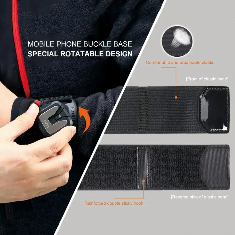 360° Rotatable Wristband Cell Phone Holder – Detachable Armband for Biking, iPhone 15 Pro Max