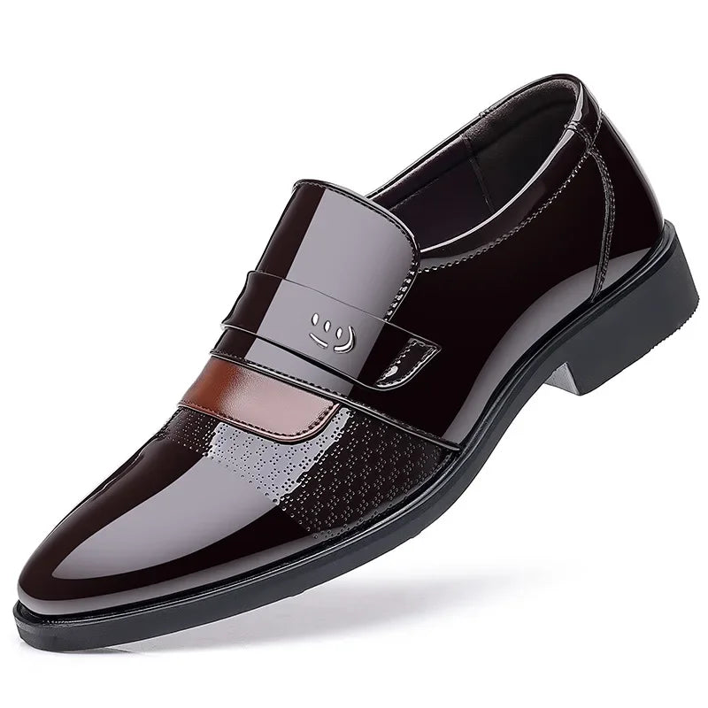 Men’s Leather Oxford Shoes - Retro Carved Brogue Lace-Up Wedding and Formal Business Dress Shoes
