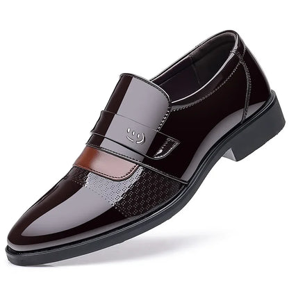 Men’s Leather Oxford Shoes - Retro Carved Brogue Lace-Up Wedding and Formal Business Dress Shoes