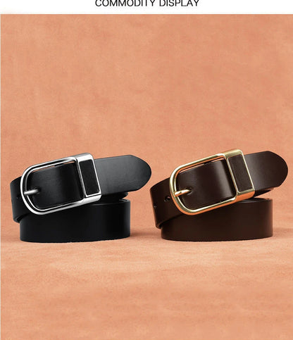 Genuine Leather Men's Belt – High-Quality Buckle, Cowskin Casual & Business Waistband, Fashion Designer 2022 New