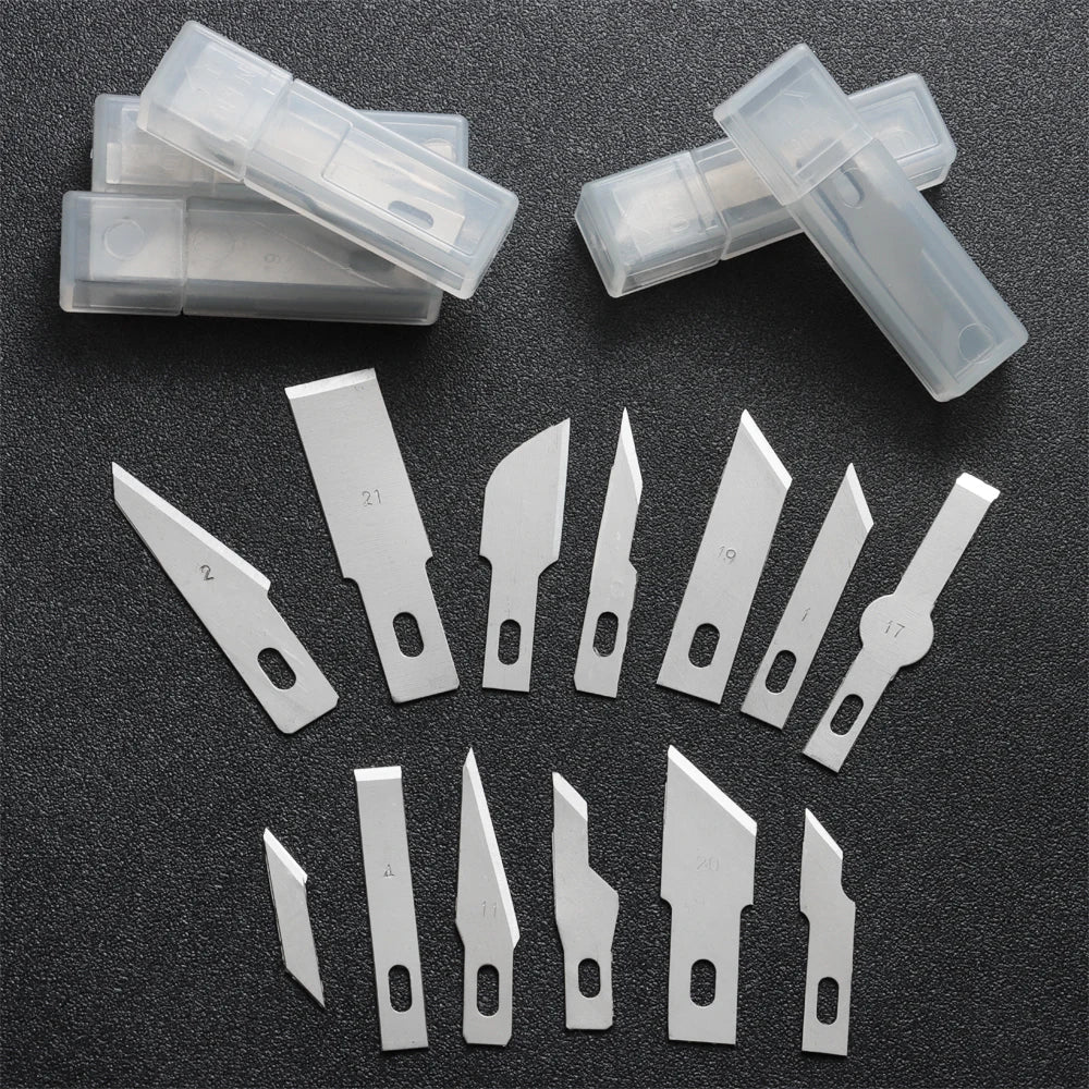 10pcs Non-Slip Metal Craft Knife Blades – Precision Engraving & Cutter Tools for PCB Repair & Mobile Phone Scalpel