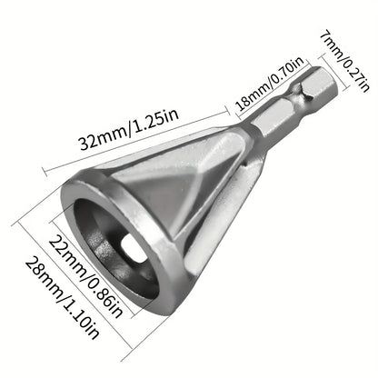 Metal Chamfering & Deburring Tool – Chuck Drill Attachment for External Edge Grinding, Angle Trimming & Smooth Finishing Tool (1pc)
