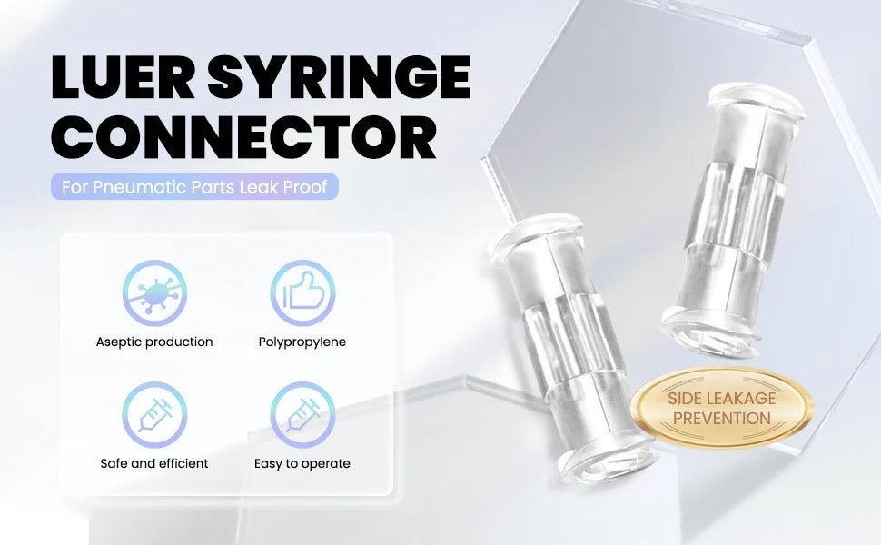 10–1000PCS Luer Syringe Connectors — Sterile Female-to-Female Double Joint Coupler with Individual Packaging