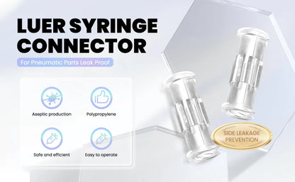 10–1000PCS Luer Syringe Connectors — Sterile Female-to-Female Double Joint Coupler with Individual Packaging