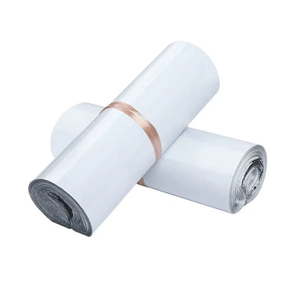 50Pcs Self-Adhesive Shipping Bags – Grey & White Plastic Courier Mailing Envelopes