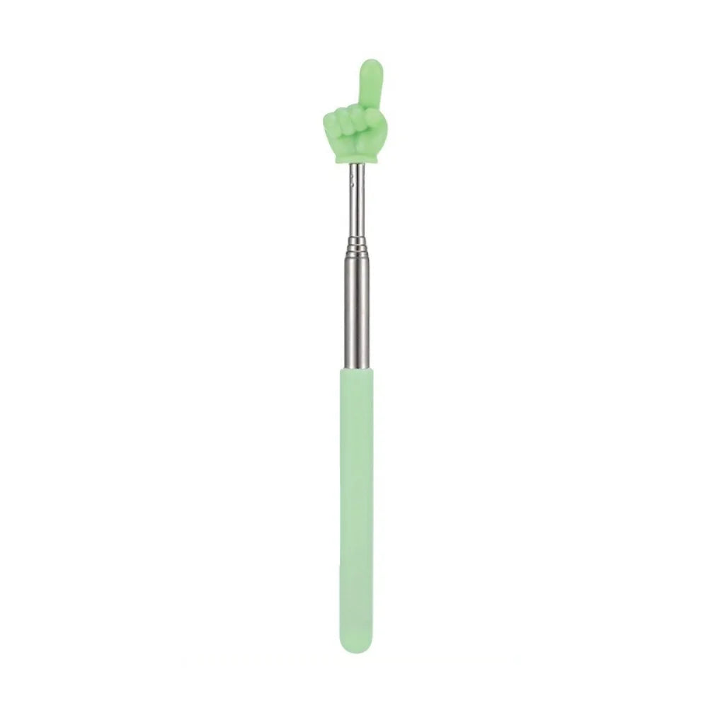 Stainless Steel Telescopic Teaching Pointer – Finger-Design Reading & Presentation Stick for School & Office Supplies