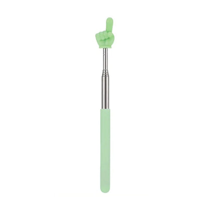 Stainless Steel Telescopic Teaching Pointer – Finger-Design Reading & Presentation Stick for School & Office Supplies