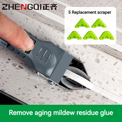 3/5-in-1 Silicone Scraper & Caulking Tool Set – Grout, Sealant, Floor Mould Removal Hand Tools