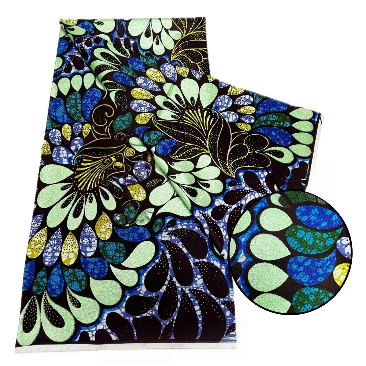 Original African Wax Print Fabric - 6 Yards 100% Cotton Nigerian Ankara Sewing Material for Women’s Dresses