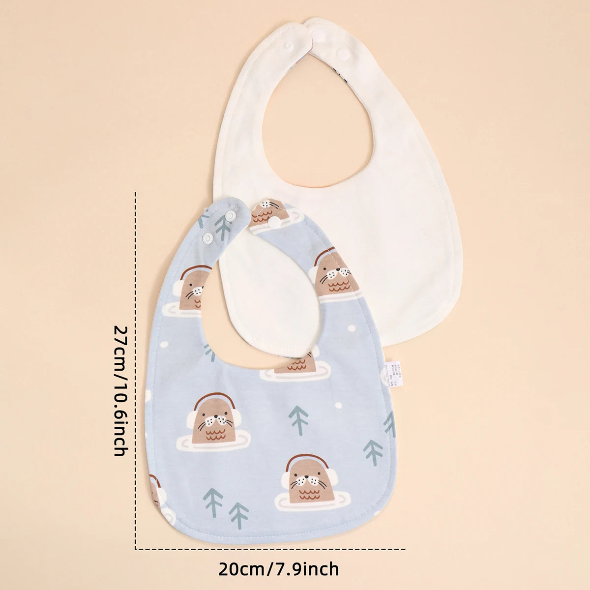 Cotton Baby Bib Set - Adjustable Soft Infant Feeding Bibs Burp Cloths Bandana Scarf for Boys & Girls