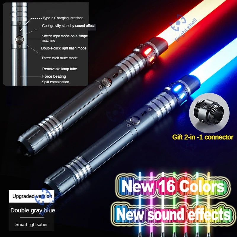 RGB Metal Lightsaber Toy – 15-Color Changing Laser Sword with Sound Effects, Force FX Jedi Blaster Gift for Kids