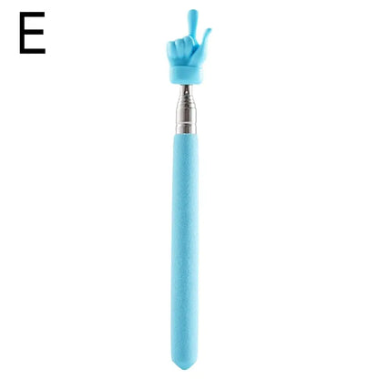 Retractable Teacher Pointer — Stainless Steel Telescopic Finger Design Stick for Classroom Teaching Supplies