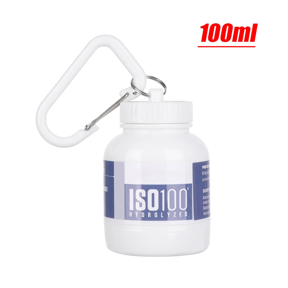 Mini Portable Protein Powder Bottles with Keychain – Travel Funnel, Medicine & Sport Storage Cups
