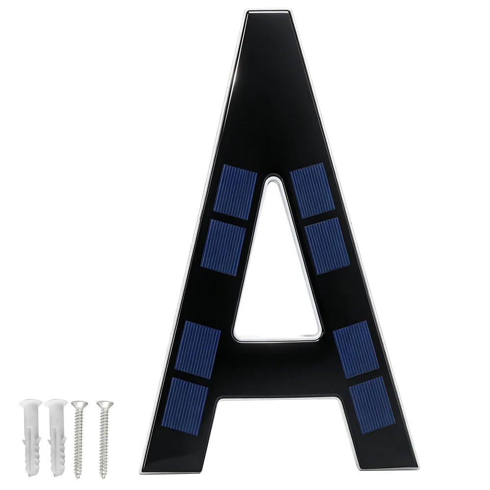 12CM Solar House Number Light - LED Outdoor Address Sign with Light Sensor for Home & Doorway