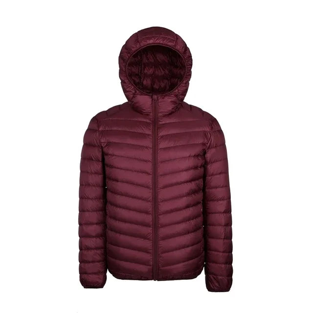 2024 Men’s Ultra-Light Down Jacket – 90% White Duck Down Hooded Thermal Feather Coat