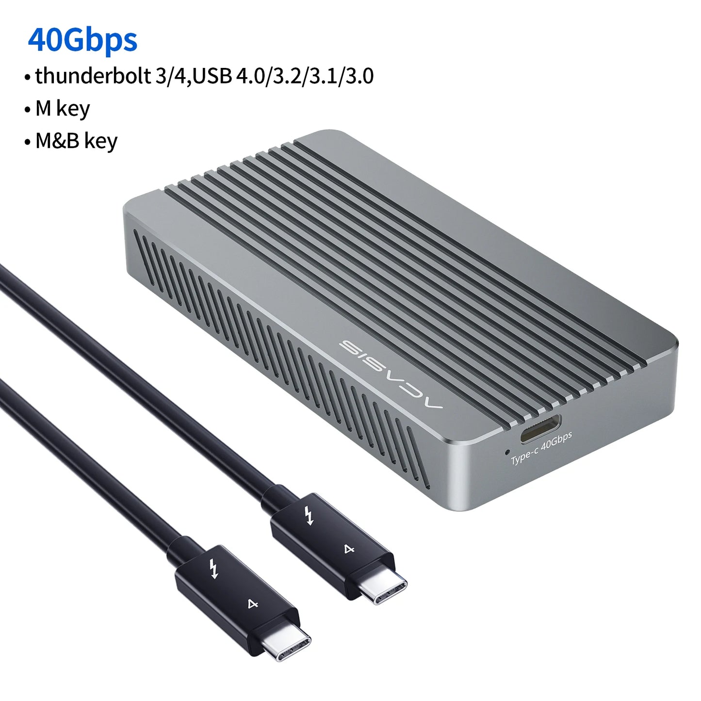 ACASIS 40Gbps USB 4.0 SSD Enclosure – Thunderbolt NVMe M.2 8TB Case, Compatible with Thunderbolt 4/3, USB 3.2/3.1/3.0 (JHL7440)