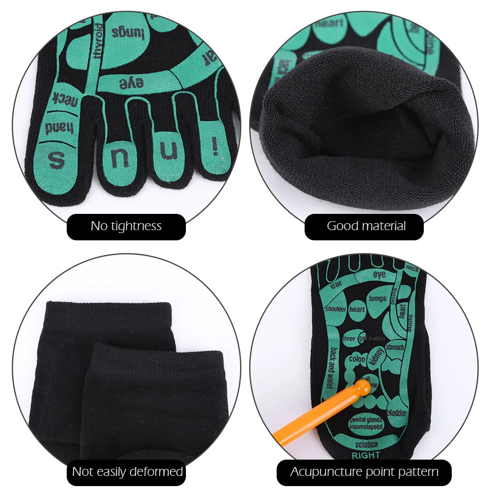 Acupoints Massage Socks and Gloves Set - Five Fingers Reflexology for Accurate Hands and Foot Massage - Household Spa Tools