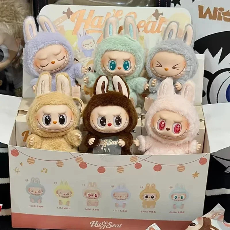 1:1 High-Quality Macaron 2nd The Monsters Labubu Sitting Party Vinyl Plush Blind Box Doll Gift
