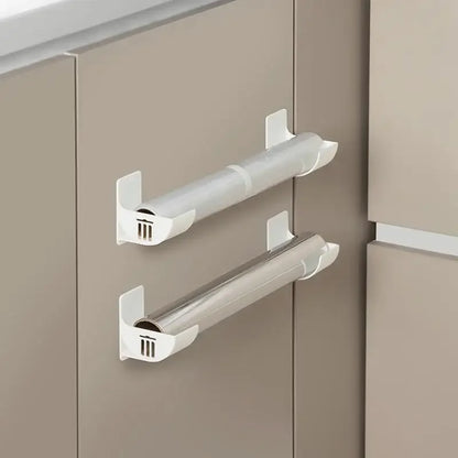 2 Pair Wall-Mounted Garbage Bag Holder - Kitchen Trash Bag Storage Box Organizer, Plastic Film Container Dispenser for Shelf