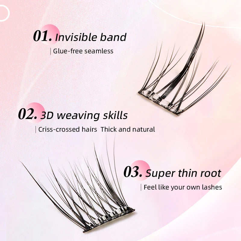 Yelix Self-Adhesive False Eyelashes — Reusable DIY Cluster Lashes, Glue-Free, Natural Soft