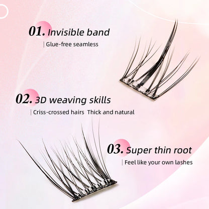 Yelix Self-Adhesive False Eyelashes — Reusable DIY Cluster Lashes, Glue-Free, Natural Soft