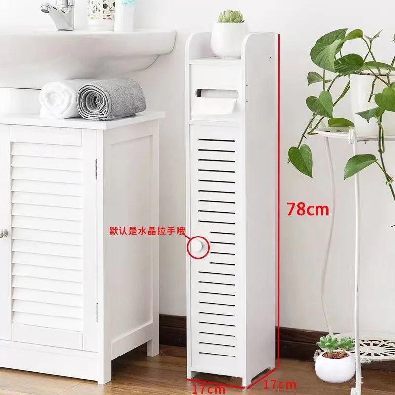 Bathroom Floor-to-Ceiling Storage Rack - Multi-Layer Toilet Organizer Cabinet for Space-Saving Storage