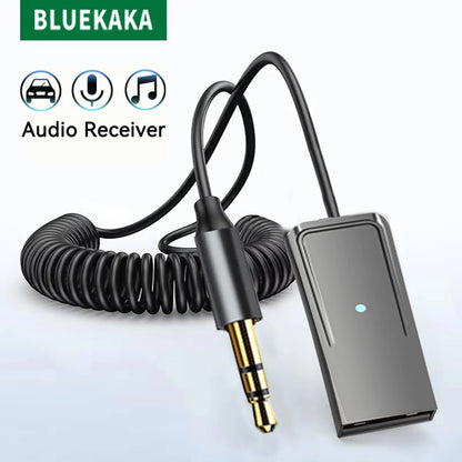 Bluetooth 5.5 Audio Receiver – USB to 3.5mm Car AUX Wireless Adapter with Mic for Handsfree Calls