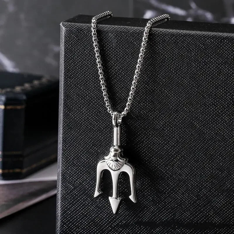 Gothic Skull Jesus Cross Necklace – Punk Catholic Amulet Jewelry for Men, Religious Pendant
