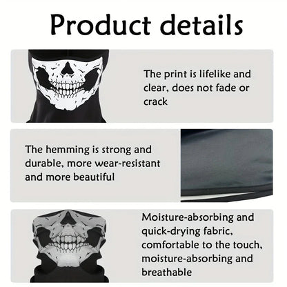 Motorcycle Skull Balaclava - Windproof Full Face Mask for Motorbike, Skiing & Bicycle Helmet Liner