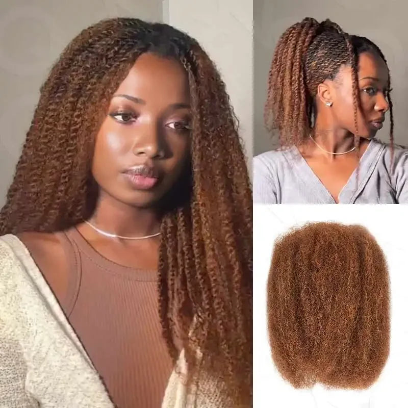 Black Pearl Peruvian Kinky Curly Hair - 100% Remy Human Hair Bulk Braiding Bundles