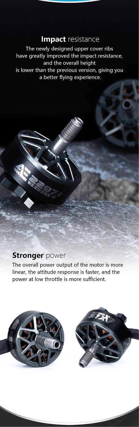 AxisFlying AE2207 V2 Brushless Motor — 1860KV/1960KV 4-6S LiPo, 5mm Shaft for 5-Inch Propeller Flower Fly Racing Drone