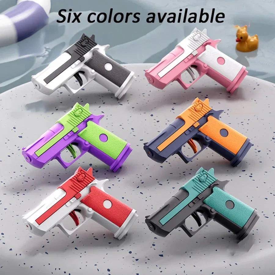Kids Summer Mini Desert Eagle Water Gun – Mechanical Continuous Firing Small Pistol for Beach & Pool Play