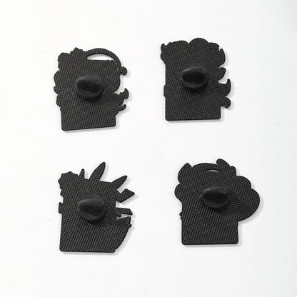 4Pcs Cartoon Anime Enamel Pins - Cute Metal Brooch Badges for Backpacks, Clothing and Gifts