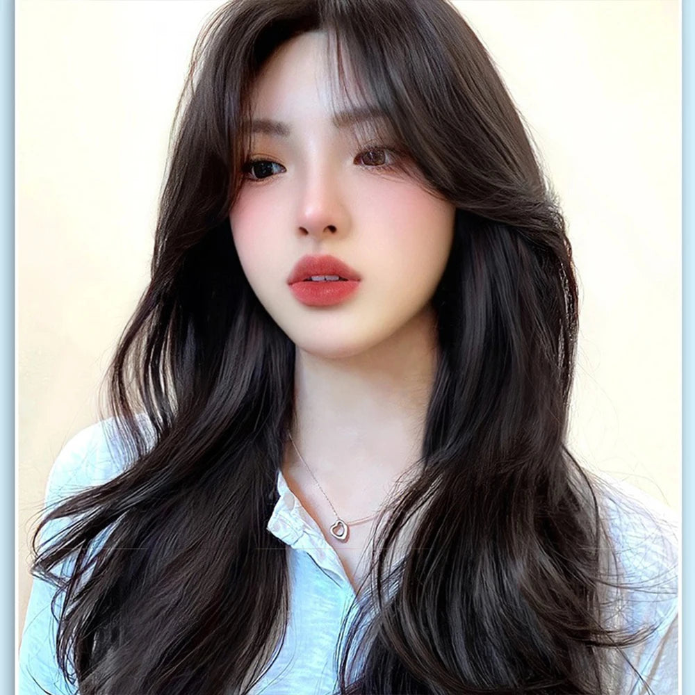 Synthetic Long Curly V-Shaped Wig – Seamless, Voluminous Hair Extension for Women