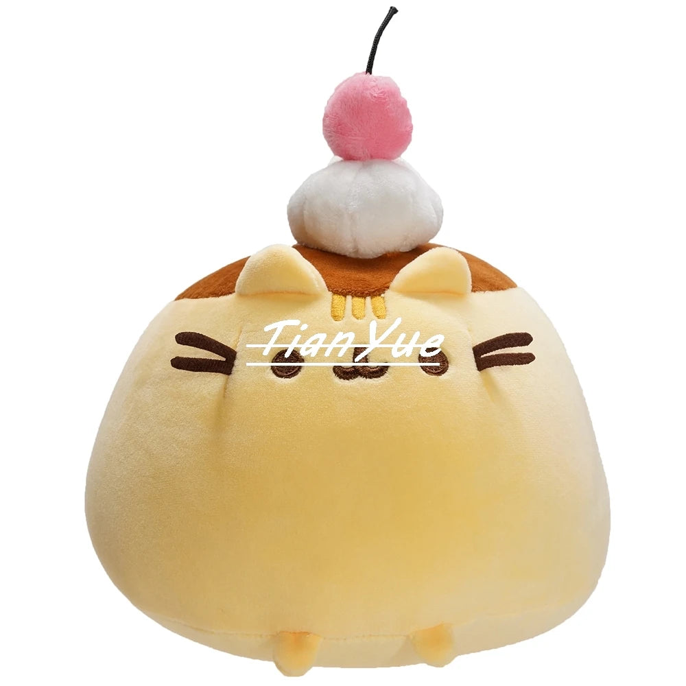 22cm Cute Pudding Cat Plush Toy - Soft Stuffed Animal, Kawaii Christmas Gift for Kids and Cat Lovers