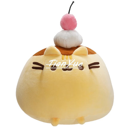 22cm Cute Pudding Cat Plush Toy - Soft Stuffed Animal, Kawaii Christmas Gift for Kids and Cat Lovers