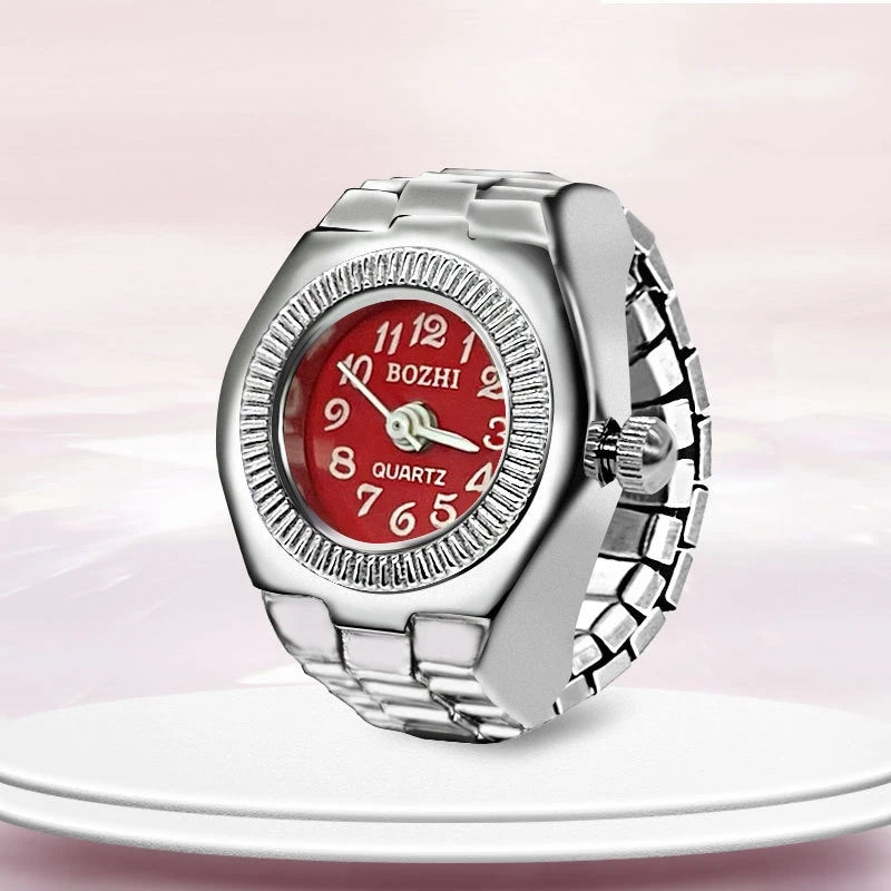 Creative Ring Watch - Alloy Finger Ring with Circular Dial for Men & Women