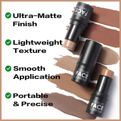 FOCALLURE Bronzer Highlighter Stick - Waterproof Body & Face Contour, Corrector & Illuminator Cream for Women's Makeup