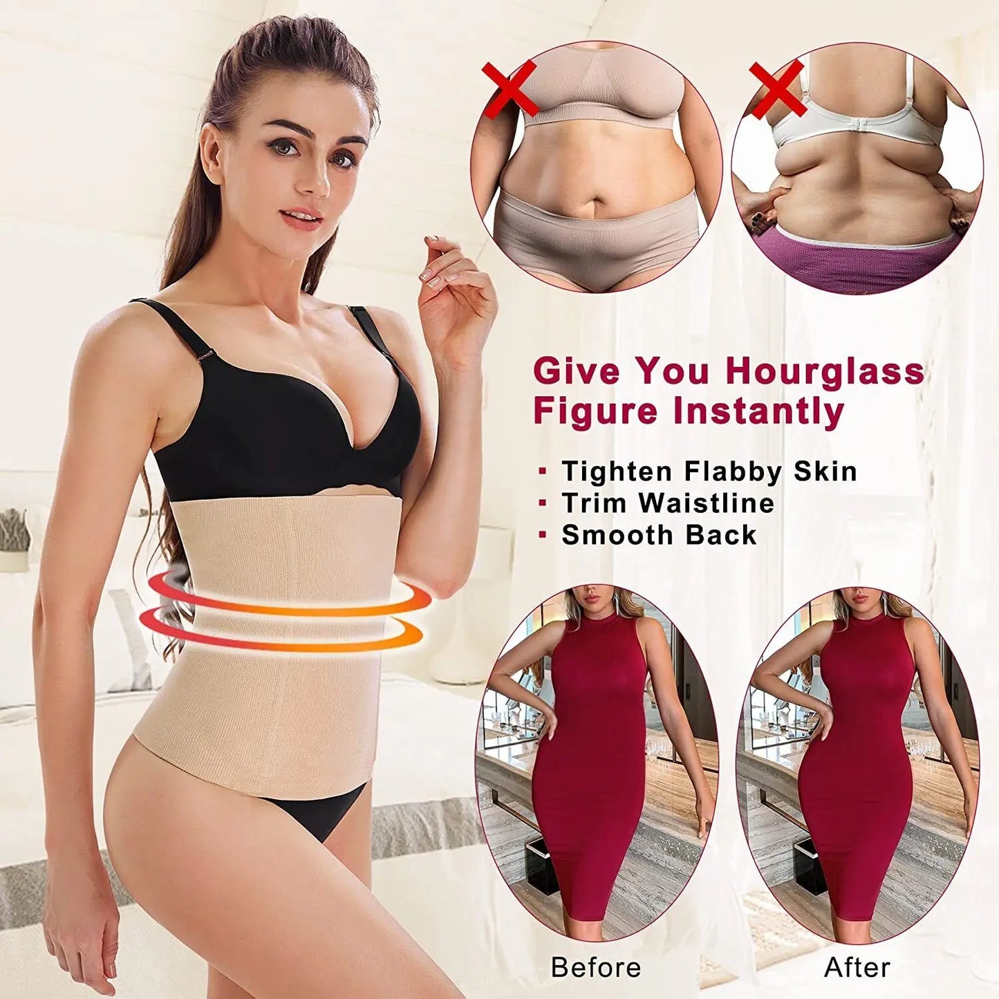 2-in-1 Postpartum Belly Recovery Band – Waist Trainer & Tummy Tuck Body Shaper