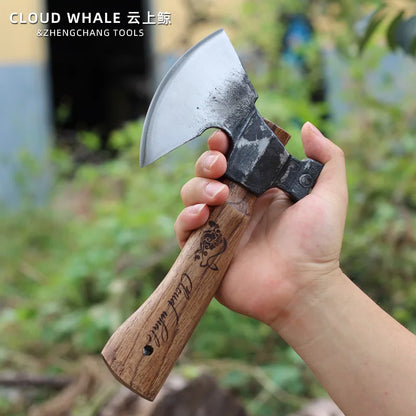 Handmade Forged Multifunctional Camping Axe – Small Outdoor Axe for Wood, Tree, and Bone Chopping