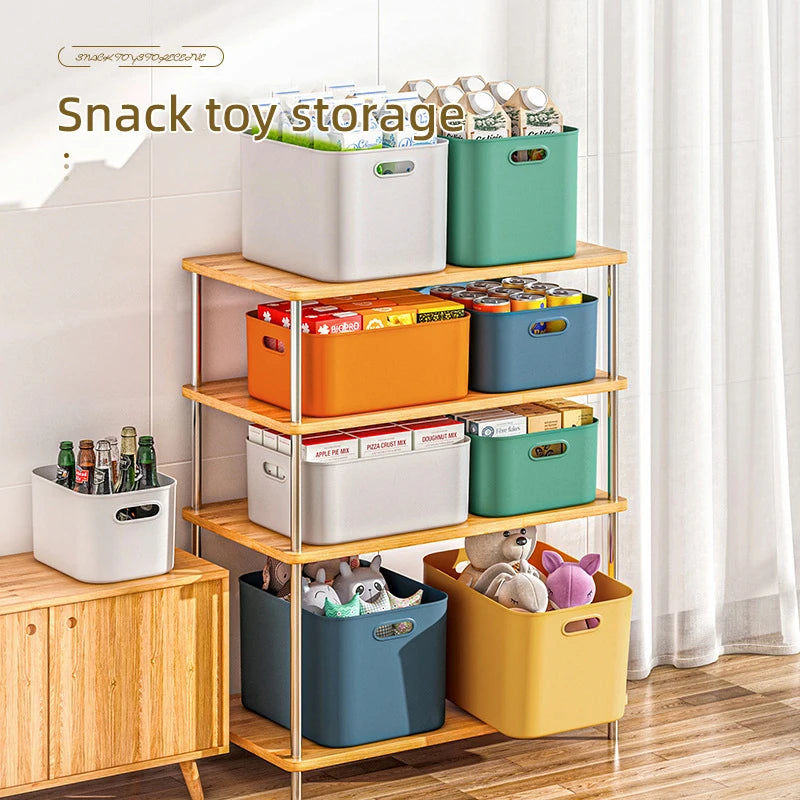 Plastic Storage Box Organizer – Stackable Colorful Baskets for Jewelry, Lipstick, Toys, Underwear & Desktop Snacks