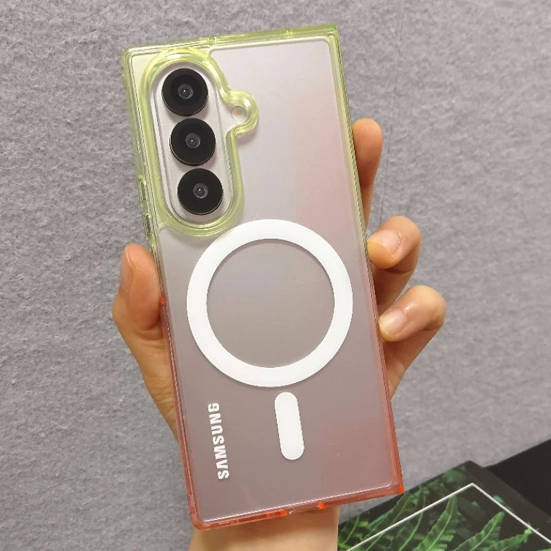 Magnetic Gradient Clear Case - 2-Piece Magsafe Wireless Charging Cover for Samsung Galaxy Z Fold 7/6/5/4/3 5G