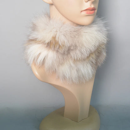 2025 Real Fox Fur Scarf and Headband – Luxury Winter Neck Warmer for Women, 100% Natural Fur, Elastic Ring Muffler