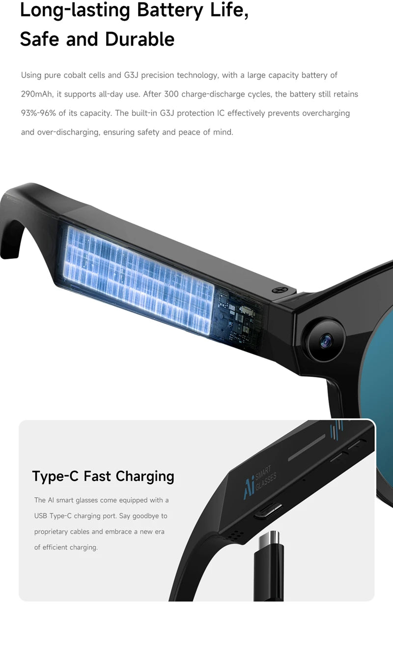 ViVO 8K AI Smart Glasses – HD Color-Changing, 1200MP Camera, ChatGPT, Translate, Bluetooth Calls, Voice Assistant & Music Control 2026