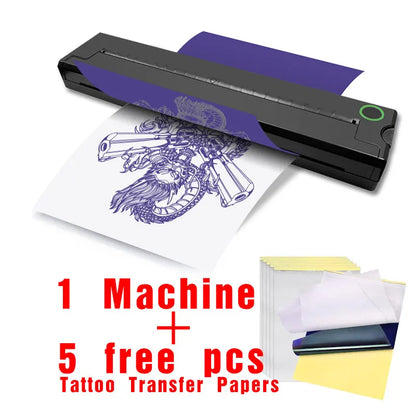 Portable Thermal Tattoo Stencil Printer – A4 Wireless Bluetooth Photo & PDF Printing from Smartphone