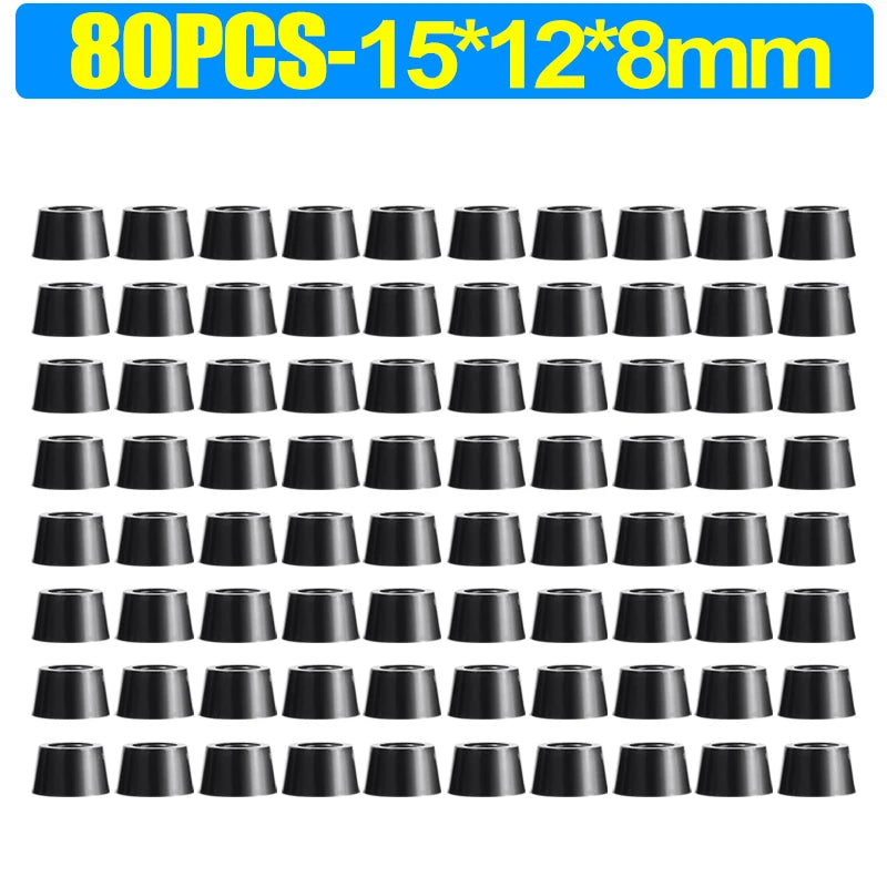 8/80pcs Rubber Furniture Pads - Non-Slip Floor Protectors & Chair Leg Bumper Gaskets for Tables and Cutting Boards