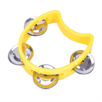 Handheld Tambourine with Metal Bells – Plastic Percussion Toy for Kids, KTV & Party Games